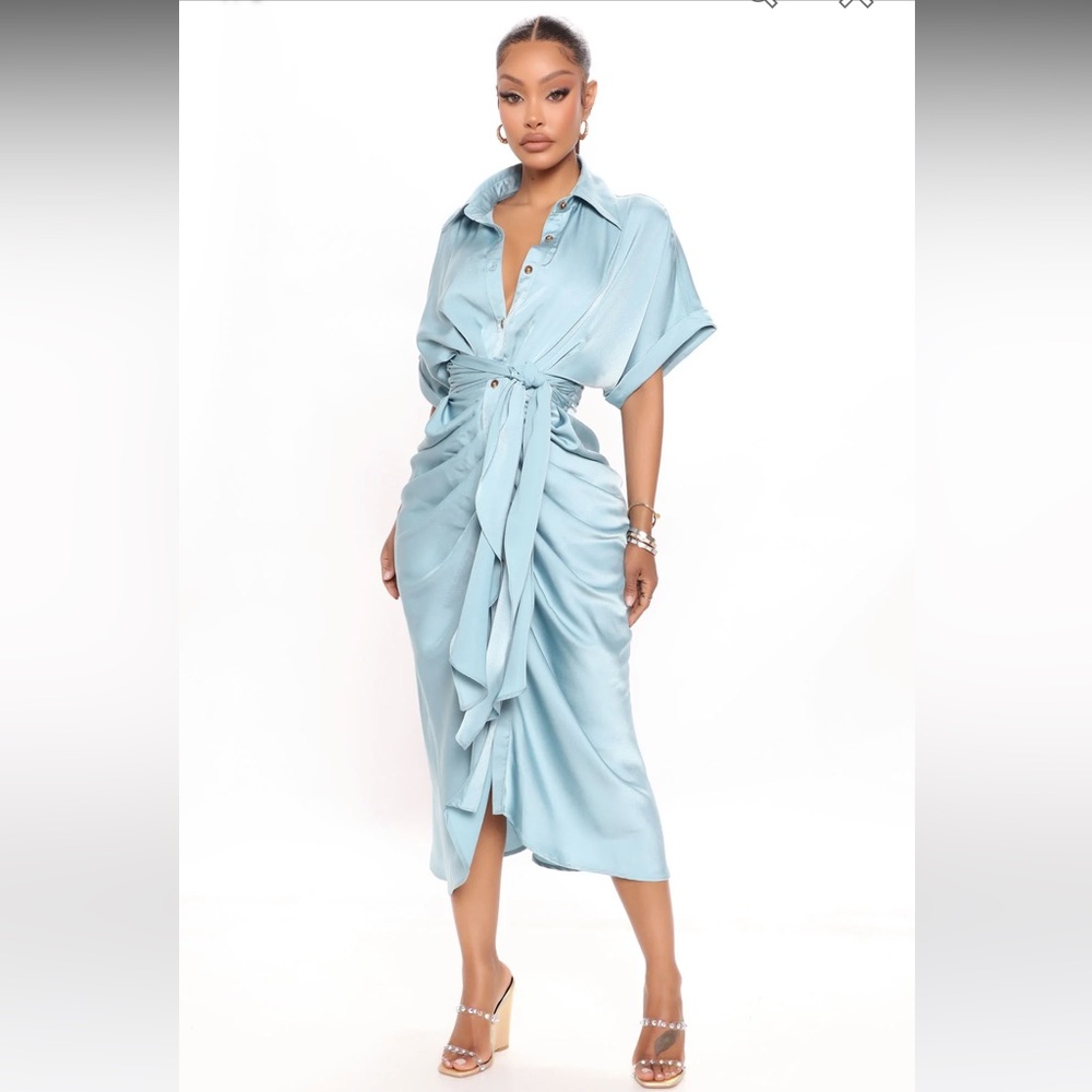 Satin Midi Dress S